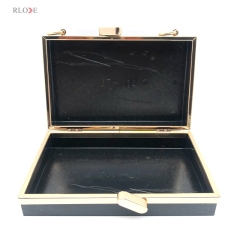 Delicate Custom Good Quality Fashion Double Head Decorated Gold Clutch Wallet Metal Clasp Plastic Box For Bag Hardware