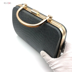 OEM Custom Thin Model Rectangle Shape Evening Bag Metal Frame Plastic Box With Hanging Plating