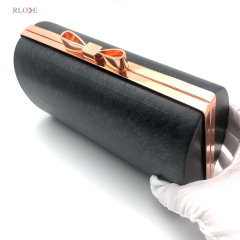 Fashion Style Rose Gold Bow-knot Head Plastic Box Metal Frame For Purse Clutch Bag Accessories 8.7 x 4.7 Inches