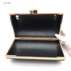 22.2 X 12 CM Light Gold Plastic Box Clutch Purse Metal Frame Round Square Head Lock For Evening Bags 1 order