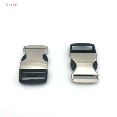 Bag Accessories 3 Color Gunmetal / Gold / Silver Half Plastic And Metal Quickly Release Buckles 32 MM For Pet Collar