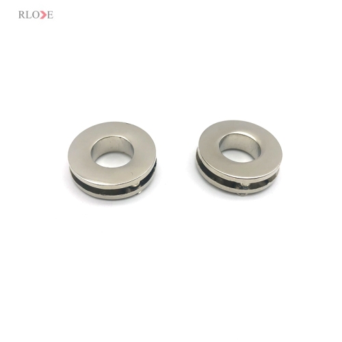 Factory Design Simple Round Shape Bag Hardware Metal Eyelets 10 MM Shiny Silver With Two Screws