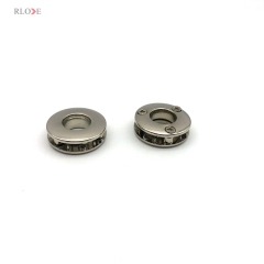 OEM Factory Custom Shiny Smooth Nickel 11 MM Round Shape Bag Metal Eyelets With Back Side 3 Screws