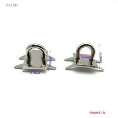 Zinc Alloy Custom Bag Parts Metal Buckles Decorative Handbag Arch Bridge 10.37 MM With Silver Color