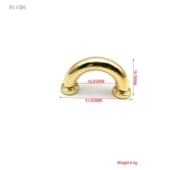 Eco-Friendly Hanging Plating Light Gold Decoration Buckles 16.85 MM Zinc Alloy Metal Arch Bridge for Bags