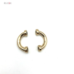 Simple Design Light Gold Color 14.66 MM Bag Fittings Screw Connector Metal Arch Bridge for Handbag