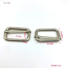 Handbag Iron Slider Metal Adjustable Buckles 39MM Rolling Nickel Bag Hardware Fittings For Leather Strap