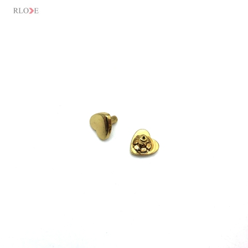 Low Quality Hanging Plating Light Gold Love Shape Decorative Buckles Bag Metal Rivets 9.55MM