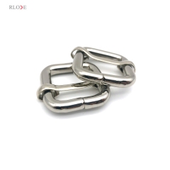 Hardware Accessories Silver Rectangular 19MM Metal Iron Adjustable Buckles With Rolling Plating