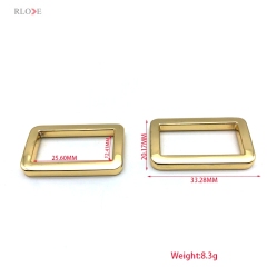 Fashionable Rectangle Shape Bag Metal Buckles 1 Inch Zinc Alloy Light Gold For Handbag Accessories