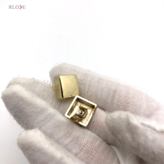 Bag Fittings Zinc Alloy 12MM Square Shape Metal Rivets Hanging Light Gold For Handbag