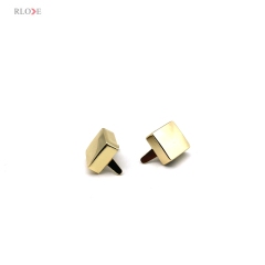 Bag Fittings Zinc Alloy 12MM Square Shape Metal Rivets Hanging Light Gold For Handbag