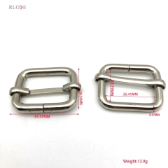 Handbag Hardware Iron Metal Slider Buckles Rolling Nickel 26MM Adjustable Fitting For Bags
