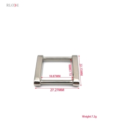 Popular Women Leather Bag Zinc Alloy 19 MM Light Gold & Nickel Color Metal Square Ring Buckles For Handbag