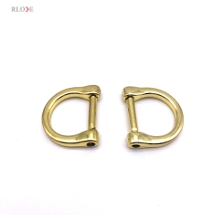 China Wholesale Simple Design Zinc Alloy Light Gold 21 MM Metal D Rings Buckles For Handbag