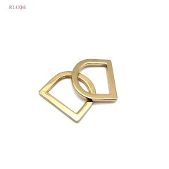 Supply Handbag Hardware Buckles 19 MM Light Gold Metal Flat D Ring Zinc Alloy For Shoulder Bag