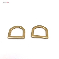 Supply Handbag Hardware Buckles 19 MM Light Gold Metal Flat D Ring Zinc Alloy For Shoulder Bag