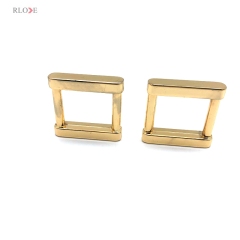 Prevalent Leather Bag Zinc Alloy Shoulder Buckles Metal Square Rings 18.5 MM Light Gold For Handbag