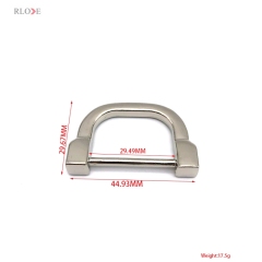 Handbag Strap Hardware Decoration Accessories Nickel Color Metal D Rings 30 MM For Shoulder Bag
