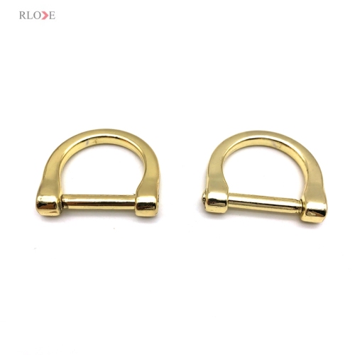 China Wholesale Simple Design Zinc Alloy Light Gold 21 MM Metal D Rings Buckles For Handbag