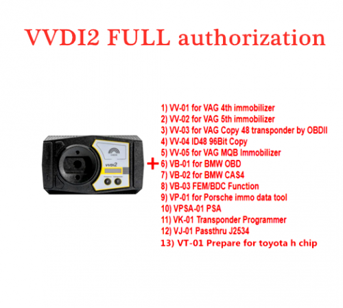 Sale!Xhorse VVDI2 Completed Version (Every Software Activated) VVDI2 Full + OBD48 + MQB + ID48 96 Bit Copy + BMW FEM/BDC + Toyota H Chip Authorization