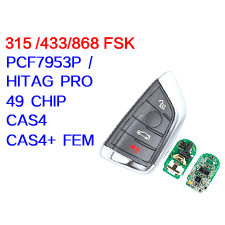 3btns Smart Card Remote Car Key 315Mhz 433Mhz FEM For BMW with PCF7953P HITAG PRO 49 CHIP 9337240-01