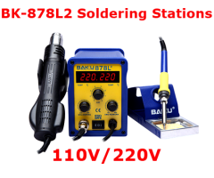 BK-878 Solder Station Hot Air Blower Heat Gun Intelligent Detection And Cool Air Welding Soldering Iron Repair Tool 110V/220V