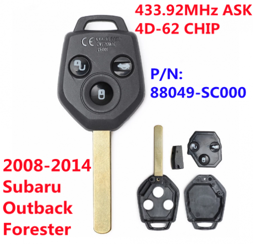 (433Mhz) Remote Key For Subaru Outback Forester Legacy