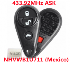 (433Mhz) NHVWB1U711 3+1btn Remote Key For Subaru Forester Impreza Legacy