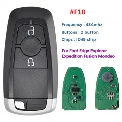 2 Button Aftermarket Remote Key For Ford Edge Explorer Expedition Fusion Mondeo Replacement With 434 Mhz 49 Chip