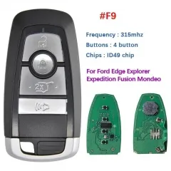 Remote 4 Button Key For Ford Edge Explorer Expedition Fusion Mondeo Replacement Smart Keyless With 315Mhz 49 Chip
