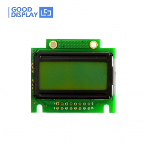 8x2 Yellow Green Character LCD display module YM0802A-1