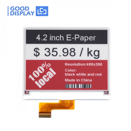 4.2 inch tri-color e-paper display SPI 400x300 EPD, GDEQ042Z21