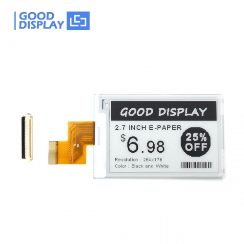 2.7 inch E-Paper 264x176 Resolution Eink Display Communicating via SPI Interface, GDEY027T91