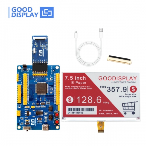 Good Display 7.5 Inch Color Eink UC8179 STM32 Epaper Module, GDEY075Z08 with STM32 Demo Kit DESPI-L(C02)