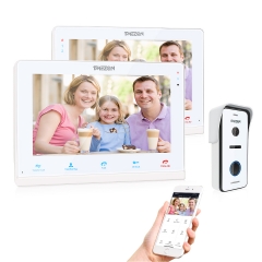 TMEZON 4 Wires System Video Doorbell System, Connect to Door Lock, 2-Way Audio, 10