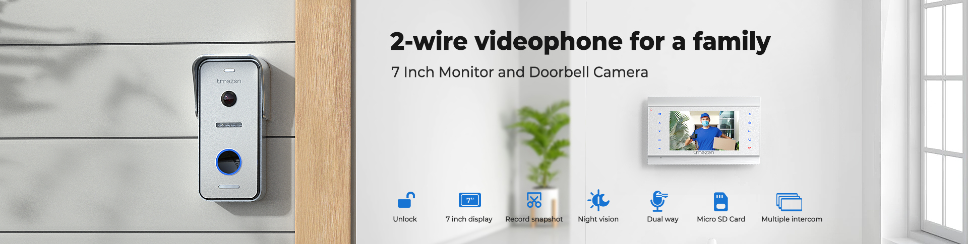 2-wire videophone for a family
