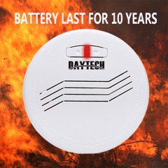Detector de humo de batería de 10 años