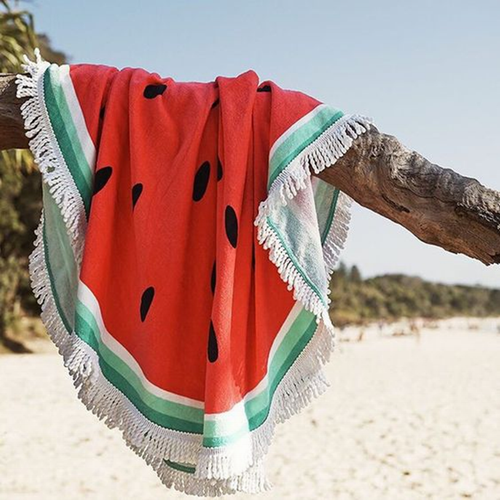 cosmetic promotion custom printing cotton round beach towel