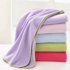 Super soft pure color flannel 100% polyester anti-pilling fleece blanket