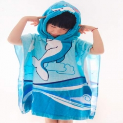 Custom Printed Cotton poncho hooded for Children