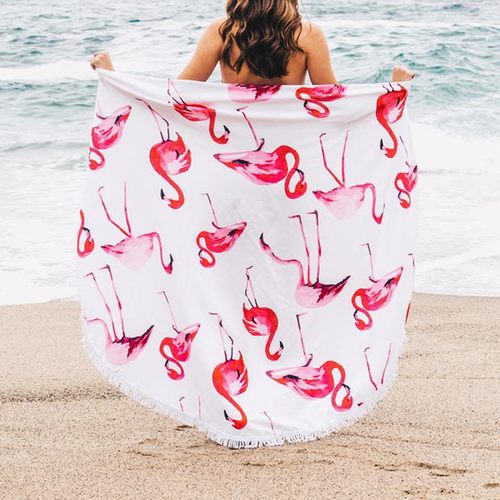 cosmetic promotion custom printing cotton round beach towel
