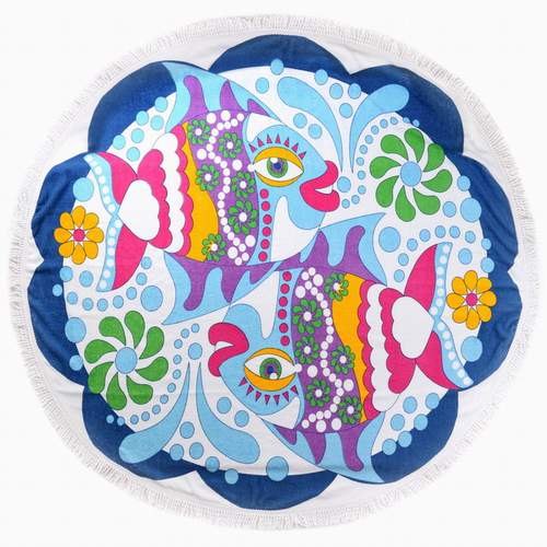 Microfiber Custom Printed Personalized Design Round Mandala Beach Towel