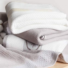 Free sample 100% cotton terry custom jacquard towel