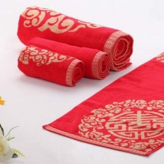 Chinese classic wedding jacquard towel