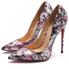 Wholesale Colorful Flowers Pointed toe Women thin heel shoes