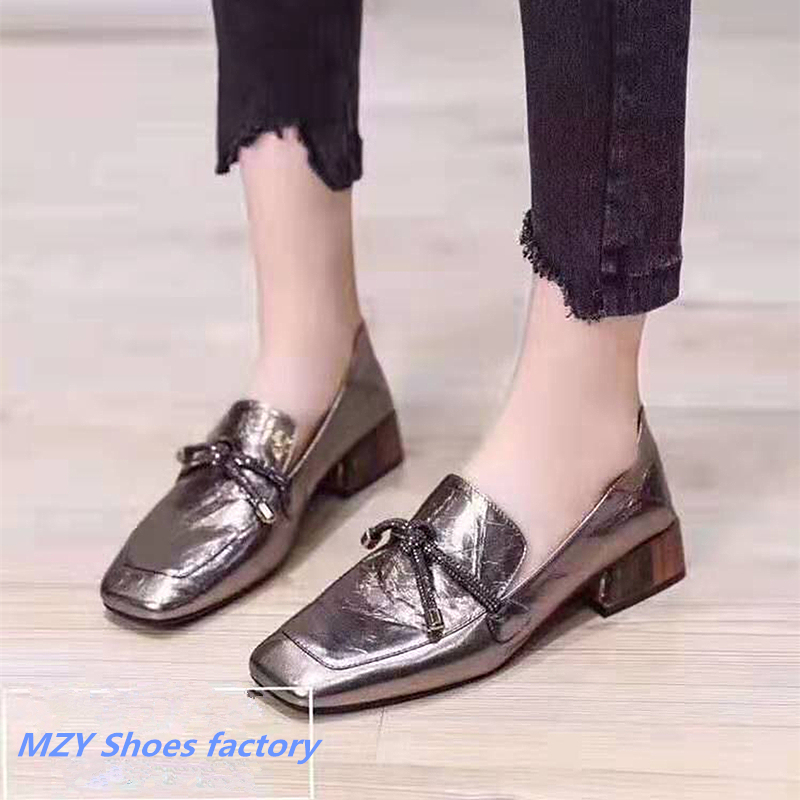 MZY low heel shoe Wholesaler Womens Squared toe footwear Simple Low heel shoes