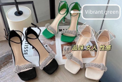 China supplier Women's diamounds heels Girl footwear thin heel shoes cute heels party sandals