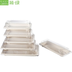 EG-1.5 Disposable pulp Food Container Sushi Tray With Lid Food Packaging