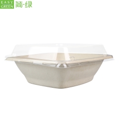 24oz Biodegradable Bagasse Bowls Disposable With Lid